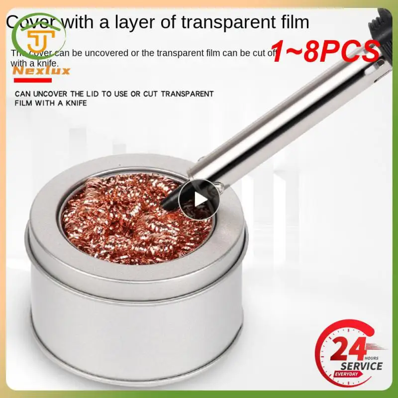 

1~8PCS Soldering iron tip cleaning mesh filter welding solder nozzle cleaner copper wire ball clean ball dross box Cleaning Ball