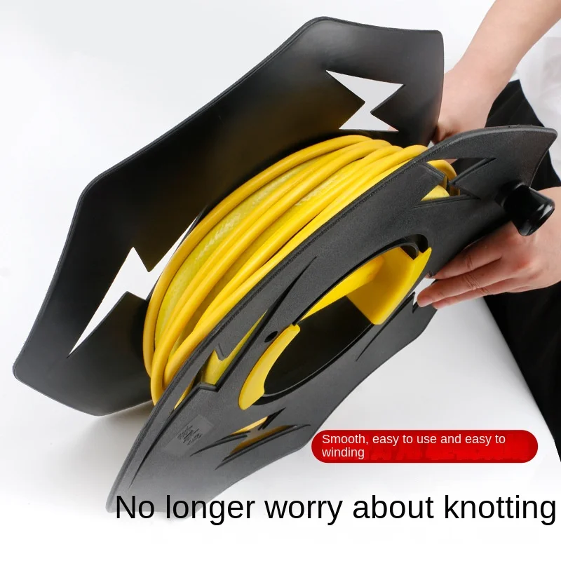 Rolling Line Dish Practical Cable Tidy Reel Heat Resistant Cable Storage Wheel Big Handle Crank Cord Storage Power Cord Reel Cable Organizer