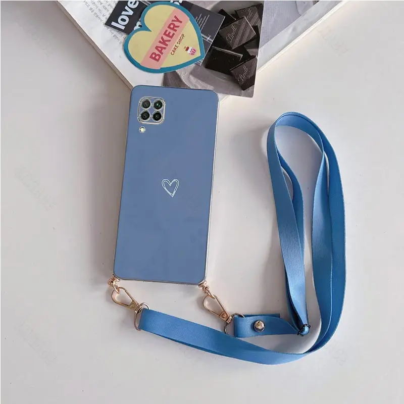 Love Heart Crossbody Lanyard Strap Phone Case – Stylish and Functional Cover