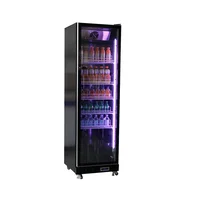 Réfrigérateur vertical commercial, armoire à vin à double porte avec congélateur en verre, refroidisseur de boissons à affichage lumineux LED pour bar et cuisine 6