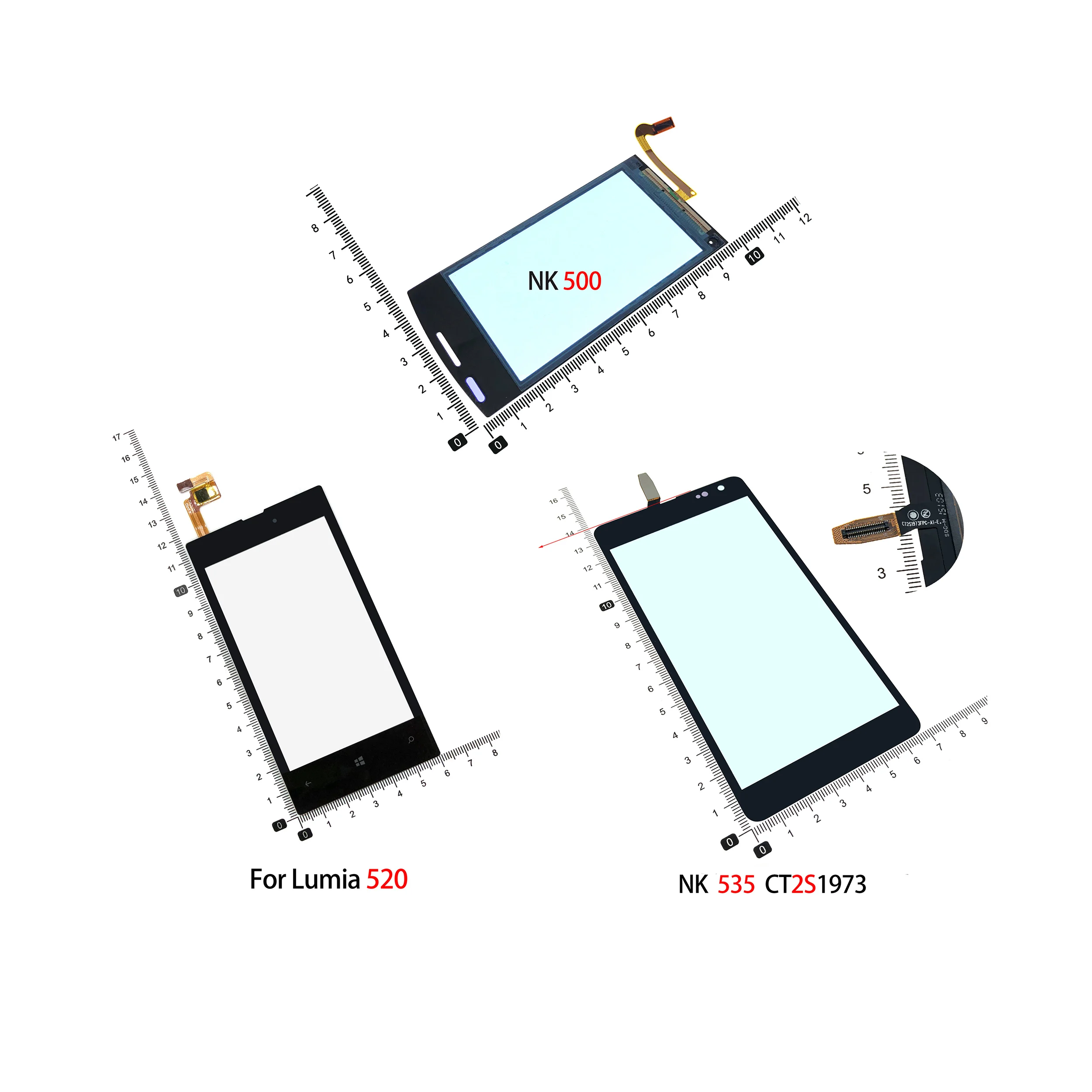 Per Nokia Lumia N500 520 1090 535 S2 C2 Telefono Touch Screen Digitalizzatore Telefono Touch Panel Pannello Di Vetro Parti Del Gruppo Sensore