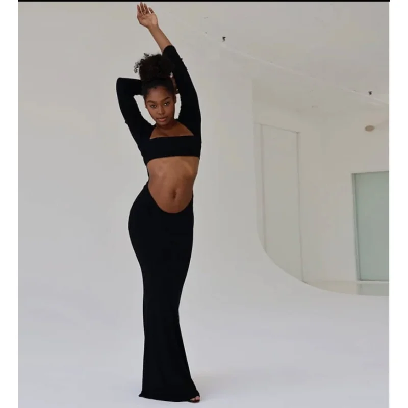 Maternity Outfit | Open Belly Stretchy Dress, Long Photo Shoot Dress - 6
