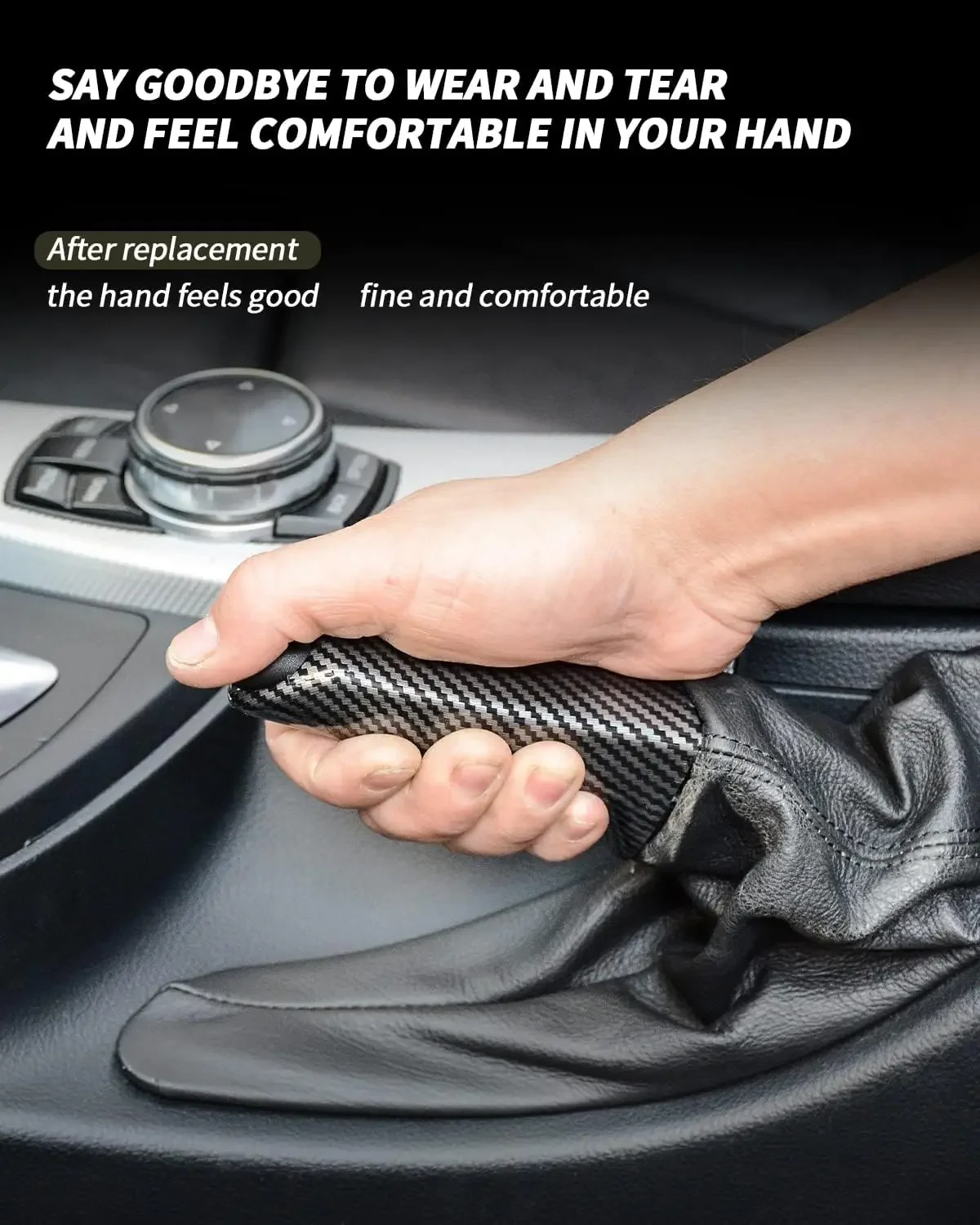 Brake handle is suitable for BMW E90 E60 E46 E92 F30 F32 F20 and adjustable carbon fiber (ABS material) of BMW 1 3 5 series.