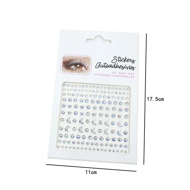 Karsyngirl 1 Sheet Eye Body Face Gems Jewels Rhinestone Stickers Self Adhesive Crystal Rainbow Makeup Diamonds Face Stick Gems 6
