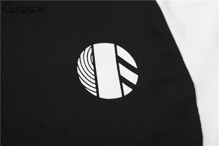 Casual Women Sweatshirts Panelled Letter Print Lapel Stripe Oversized Track Tops Female Basic Autumn New Streetwear Tees