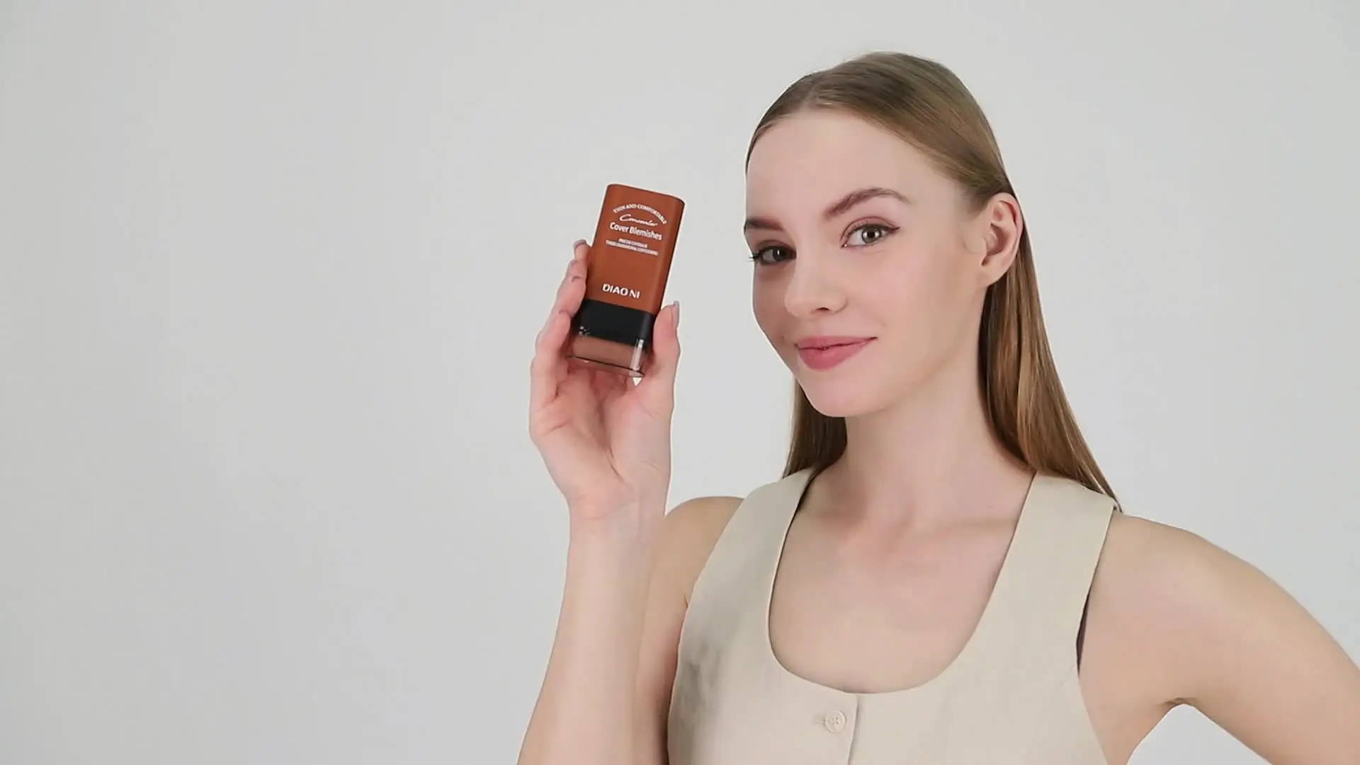 Tioni Foundation Stick Dual Head with Brush Moisture Translucent Foundation Long Lasting Eraser Foundation Stick