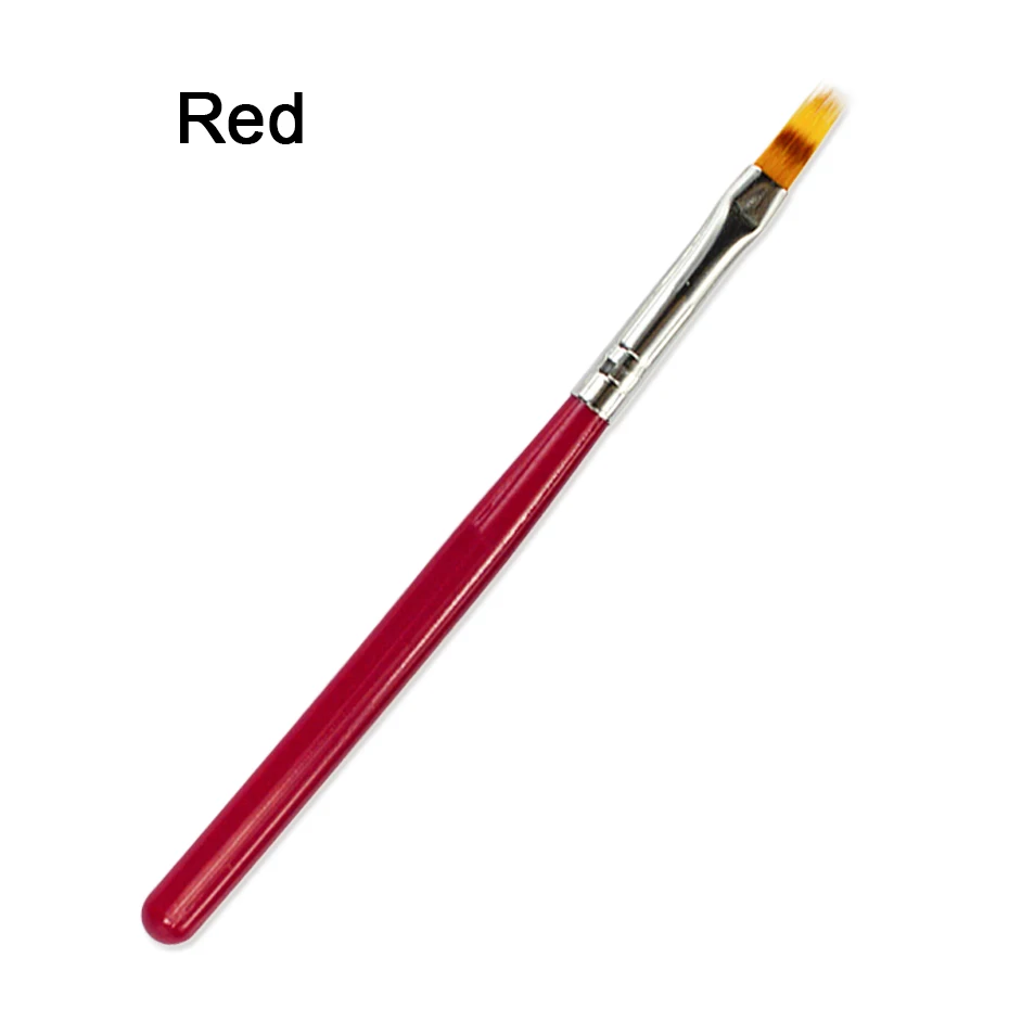 1pcs Nail Brush Pen UV Gel Gradient Bloom Nail Art Painting Wood Handle Nylon Hair Black White Red Draw Manicure Nail Tool JI285 5