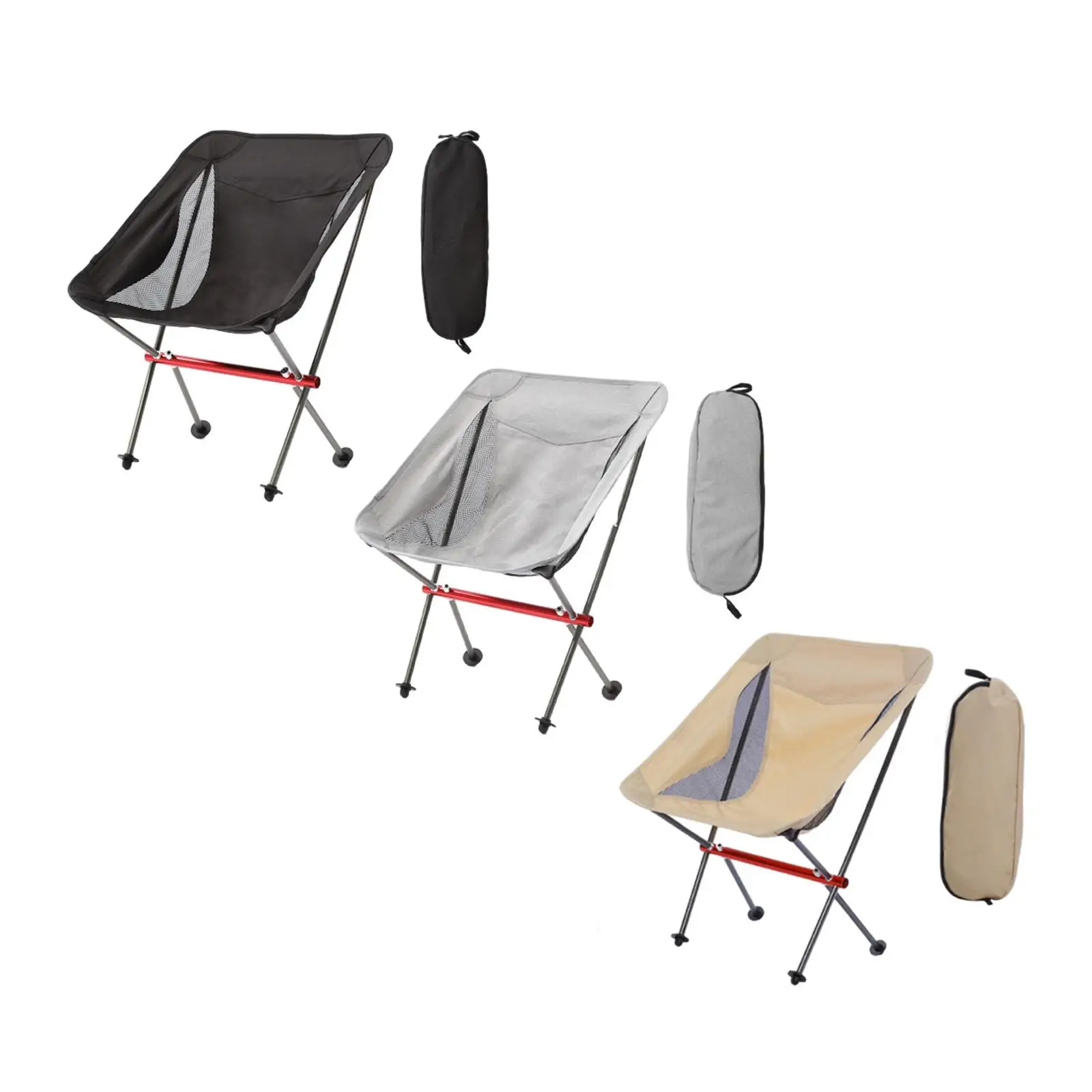 Folding Camping Chair with Carrying Bag Beach Chair for Fishing BBQ Garden