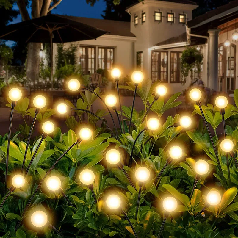 10Pack Solar Garden Lights100 LED Firefly Lights Solar Outdoor ...