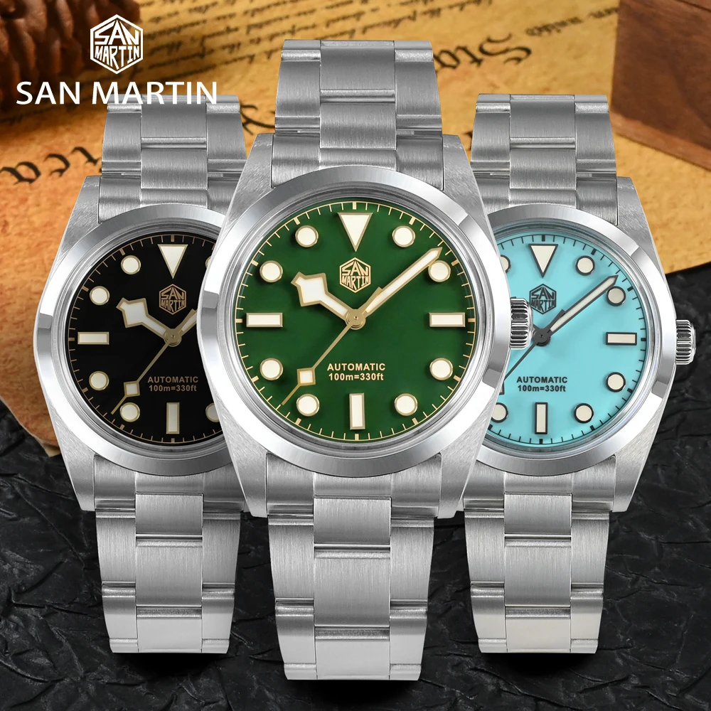 Mechanical Watch, San Martin Vintage 36mm BB36 Explore Climbing Series, Men and Couples Sport Watch, Automatic 10Bar