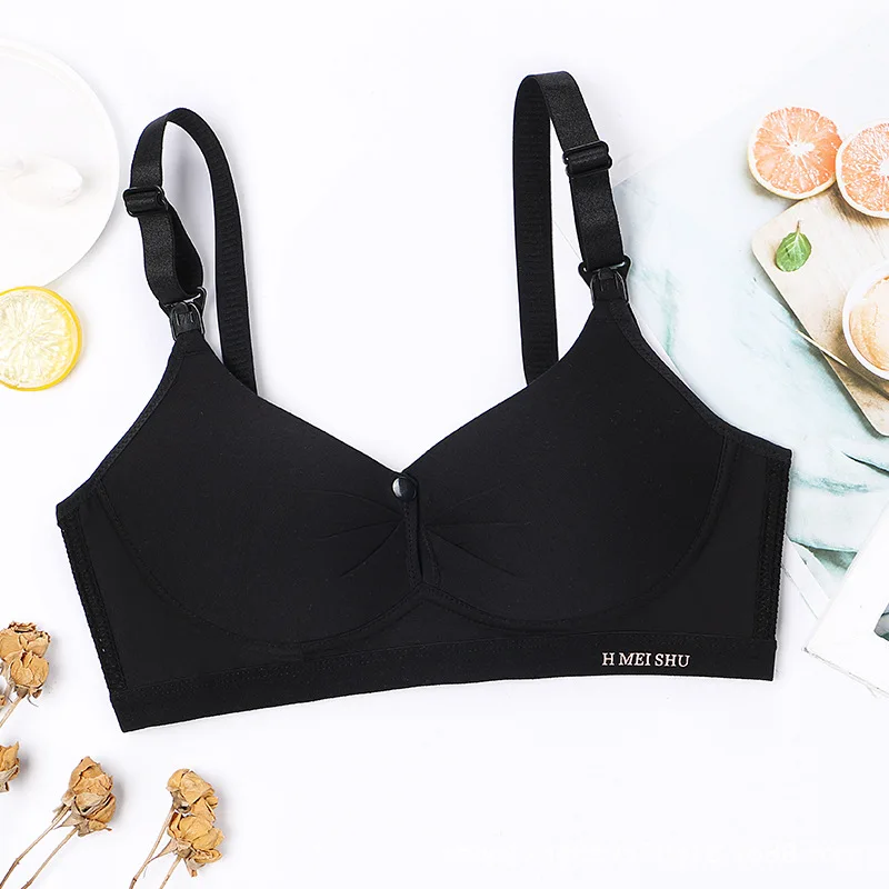 Thin Front Buckle Pregnant Woman Breastfeeding Bra Comfortable Gathering and Anti Sagging No Steel Ring Women's Underwear 6