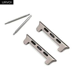 URVOI Premium Titanium Watch Adapters - Durable Alloy Connectors (44 45 46 49mm Silver)