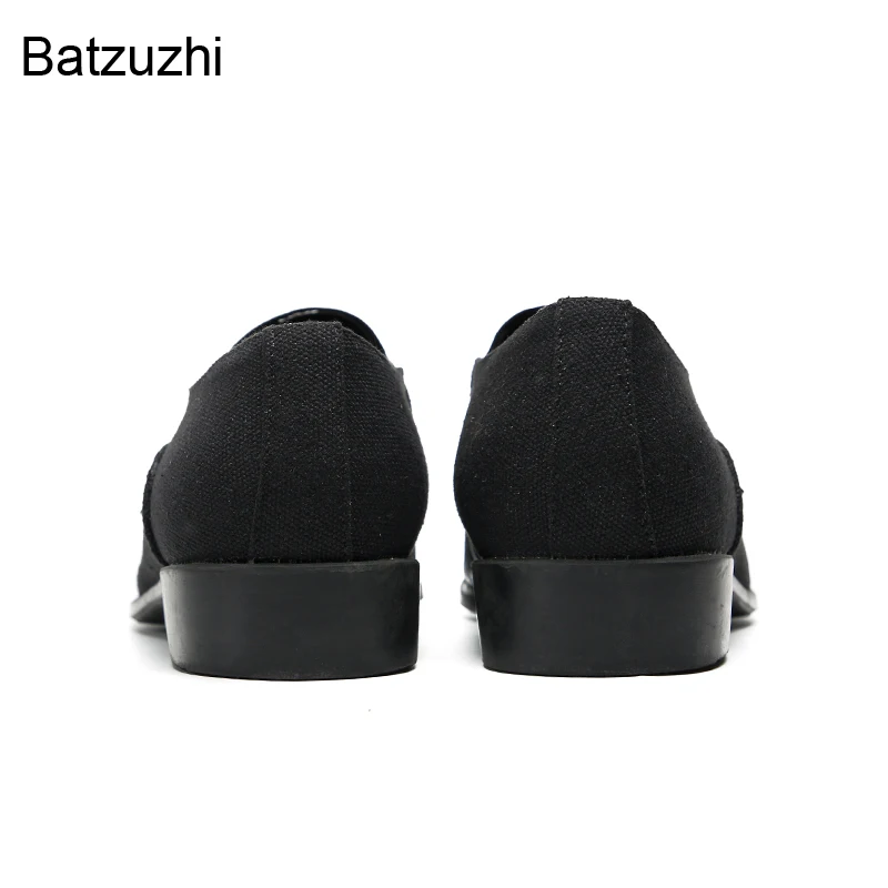 Batzuzhi New Design Shoes Men Black Zebra-stripe Leather Dress Shoes Men Slip on Formal Business, Party Shoes Man,Big Size 37-47