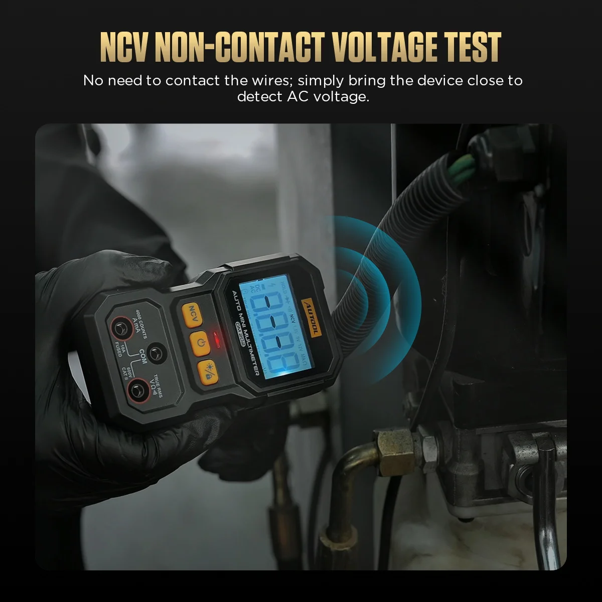 AUTOOL 자동 인식 멀티미터 NCV 디지털 멀티미터 AC/DC 전류계 전압계 저항계 전압 테스터 자동차 회로 테스터 DM202 