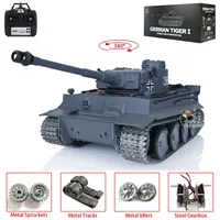 Outdoor Toys Heng Long 1/16 Scale 7.0 Upgraded Version German Tiger I RTR RC Tank 3818 Metal Tracks Radio Smoke  Model Gift 1