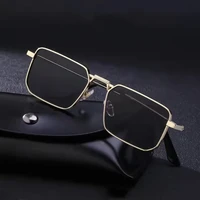 High Quality Vintage Rectangle Metal Frame Men Sunglasses