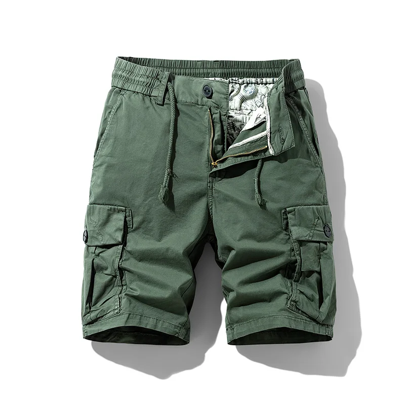 Multi-Color Workwear Shorts Men's Loose Straight Climbing Pants Casual Versatile Multi-Pocket Pants Lace-up Cropped Pants 4