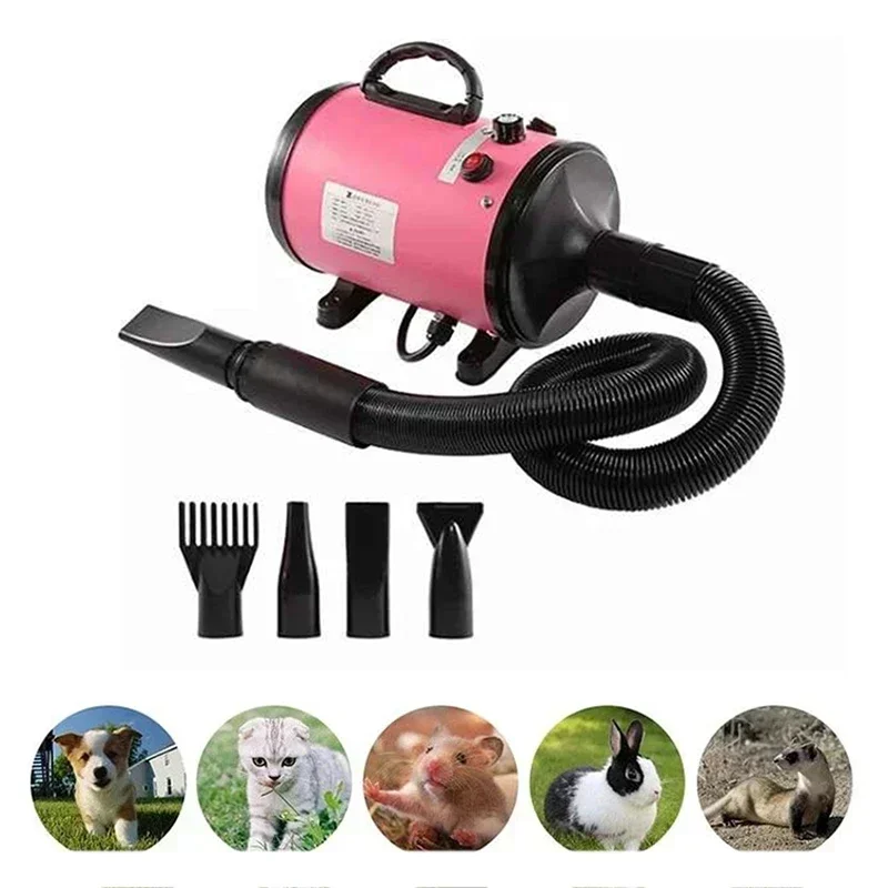 NEW Professional hair dryer for cats and dogs, blower heating temperature is adjustable, there are 4 different nozzles