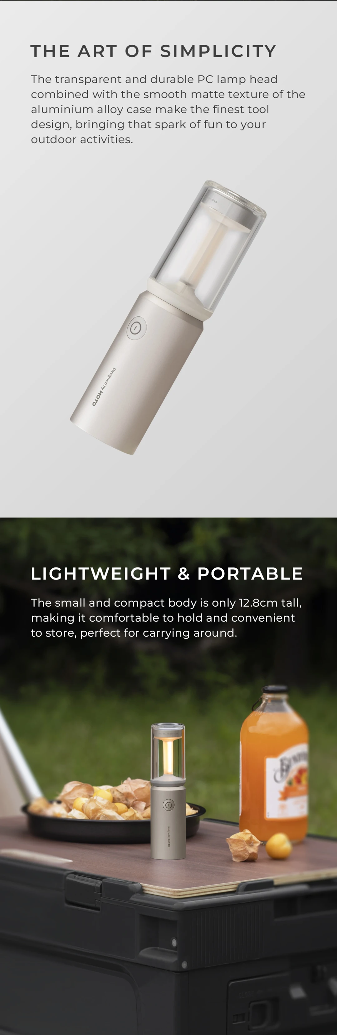 HOTO Camping Light 3 Modes Waterproof Rechargeable Flashlight description image 3
