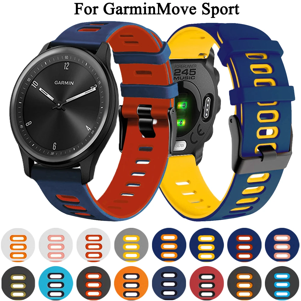 

New 20mm Wrist Straps For GarminMove Sport Smartwatch Silicone Band Watchband For Garmin VENU 2 Plus SQ Vivoactive 3 3t Bracelet
