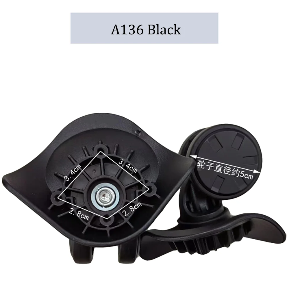 For Hongsheng A136 Nylon Luggage Wheel Trolley Case Wheel Pulley Sliding Casters Universal Wheel Repair Slient Wear-resistant