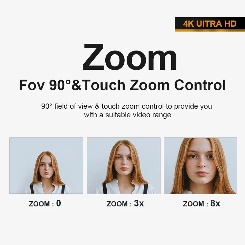 8MP 4K UHD 60Fps 8X Zoom USB Webcam For Video Conference Online Teaching Boardcast Digital Camera Web Cam