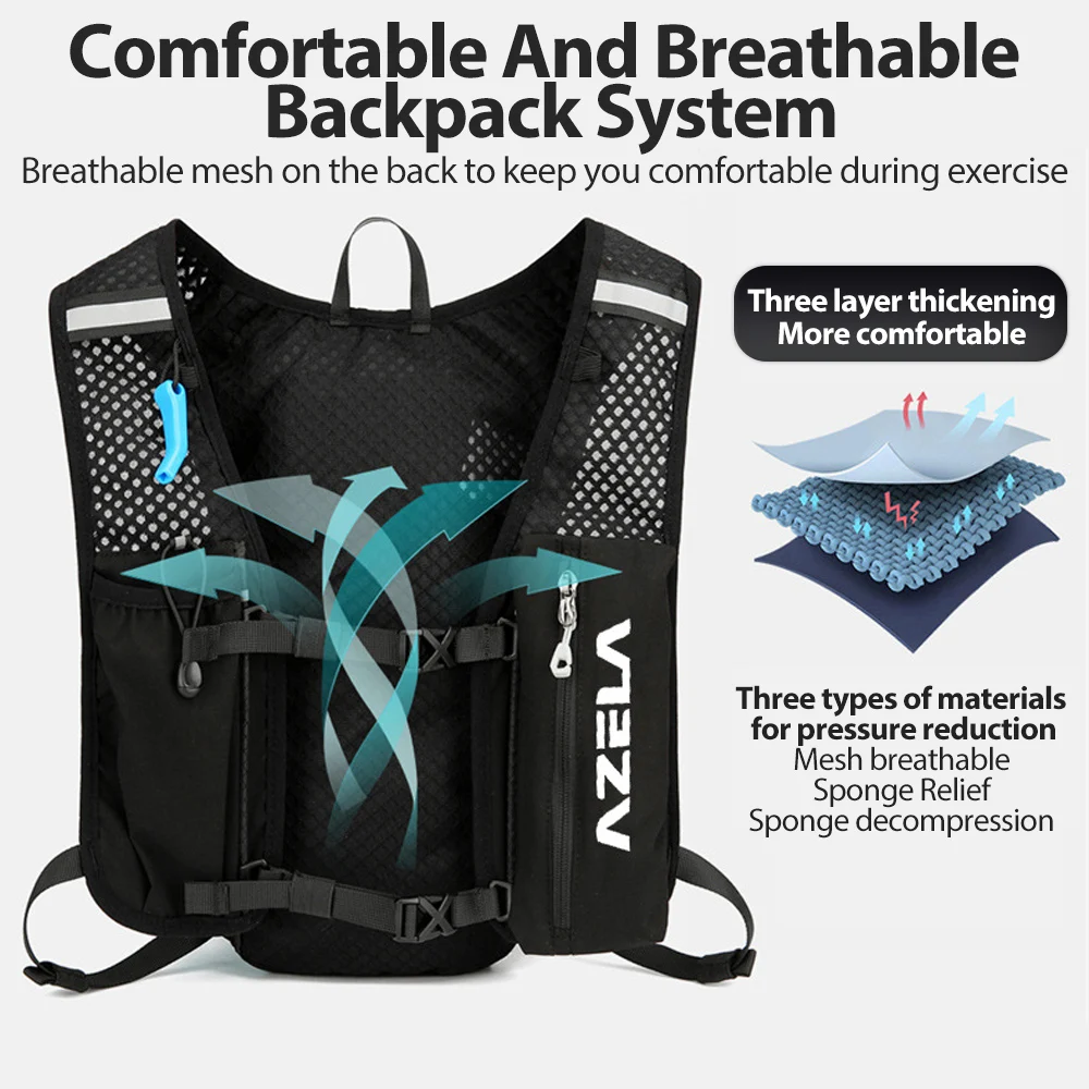 NEWBOLER Trail Running 5L Hydration Backpack Ultra Lightweight Breathable Functional Pack for Marathon Cycling Hiking