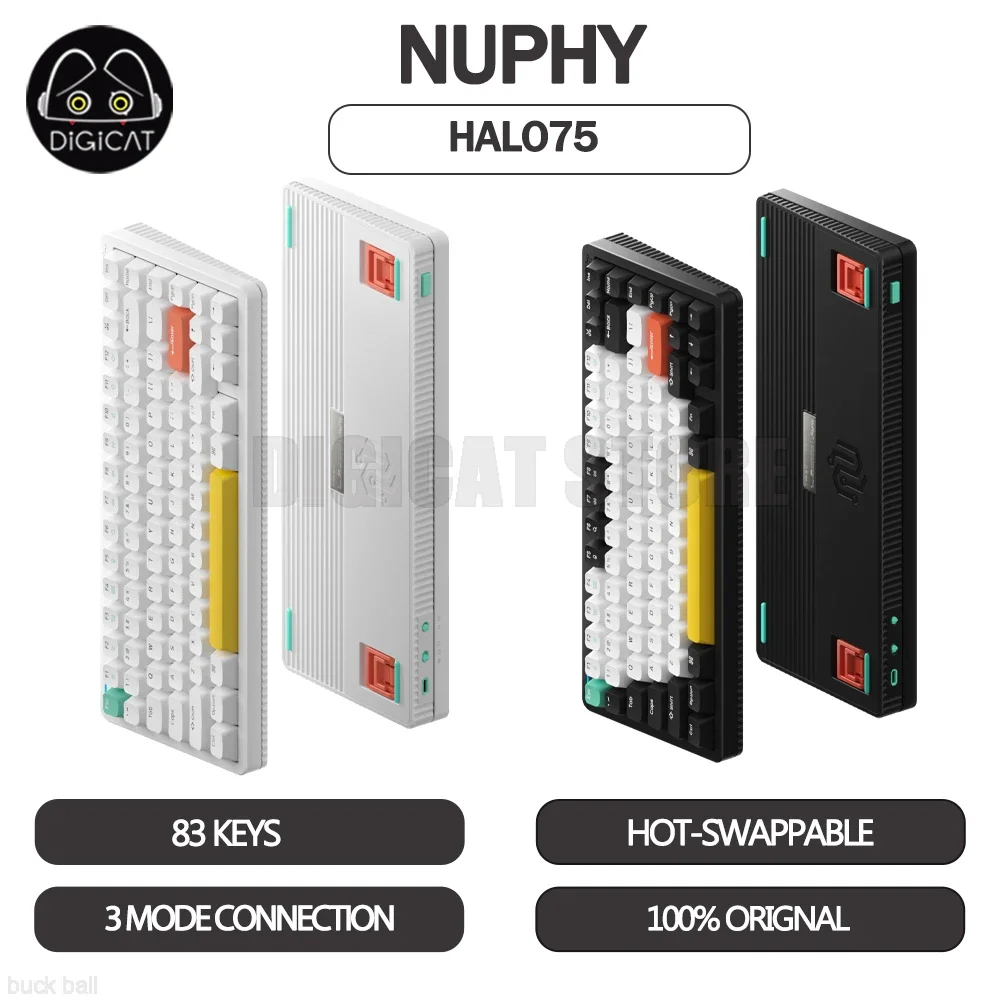 

Nuphy Halo75 Gamer Mechanical Keyboard 3mode USB/2.4G/Bluetooth Wireless Keyboard RGB Keycaps PBT Hot Swap For iPad/Win/Mac Gift