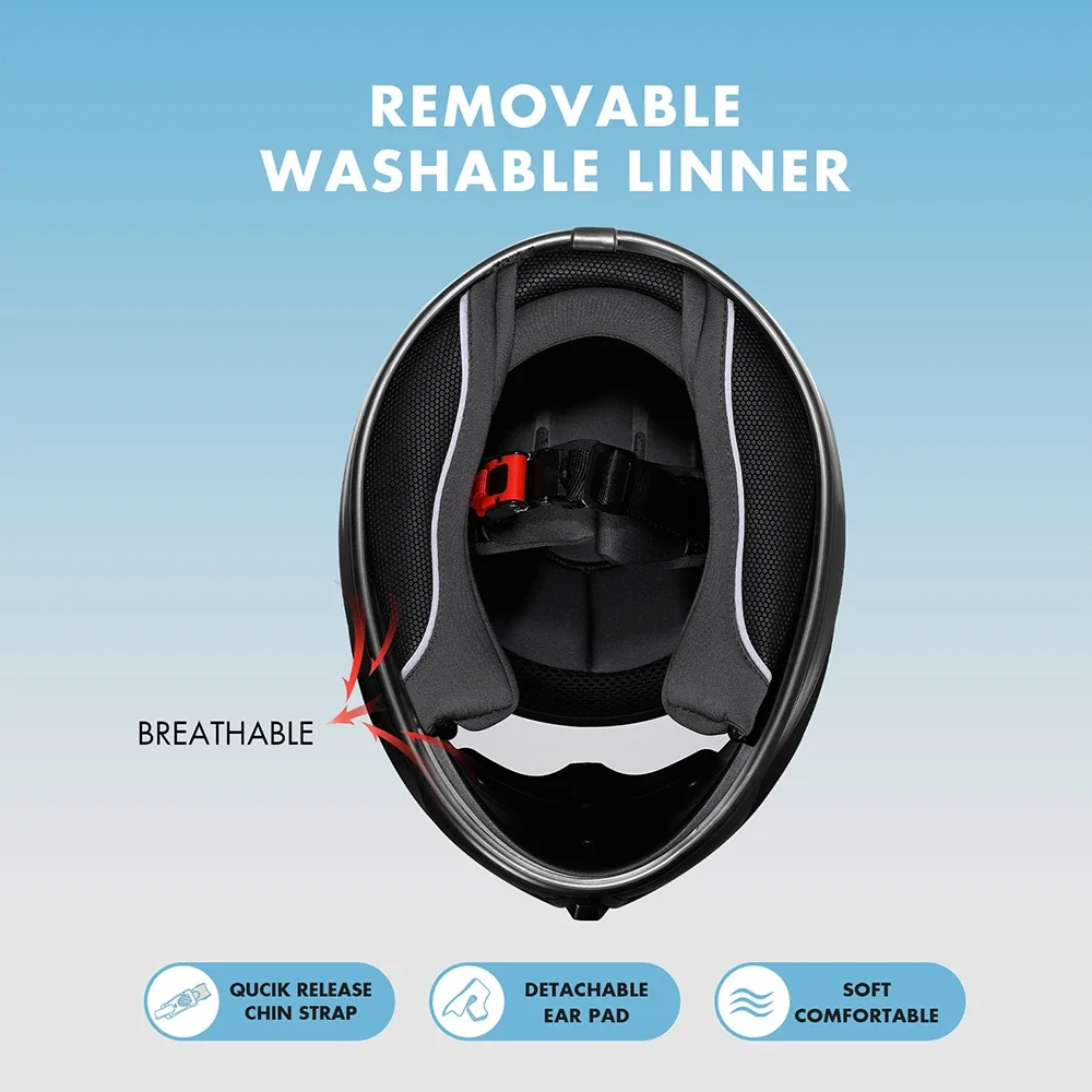 Children Motorcycle Helmets Full Face Youth Helmet Lightweight with 2 Clear Visors For DOT Approved TRIANGLE Y002