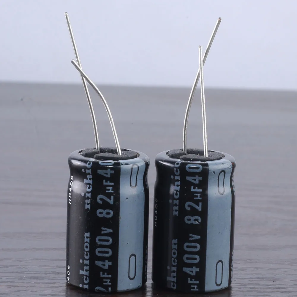 

2 шт., электролитический конденсатор Nichicon VZ 82mfd, 400 В, 82 мкФ, 40 ~ 105 ℃, 18*25 мм