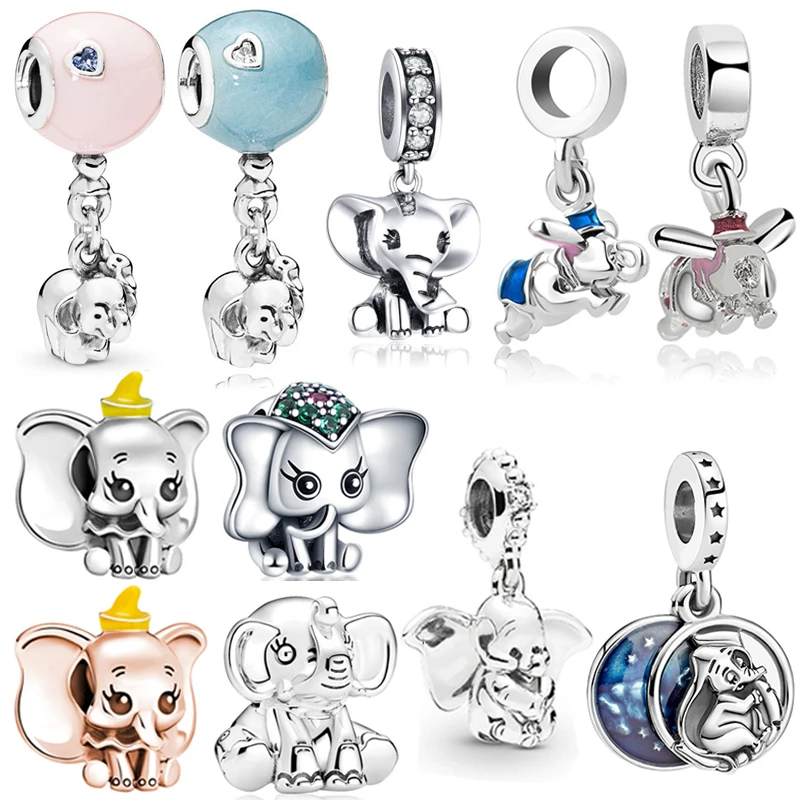 Silver Beads For Jewelry Making Dumbo & Mrs. Jumbo Charm Elephant Bead  Sterling Silver Jewelry Woman DIY Beads Free Shipping - AliExpress