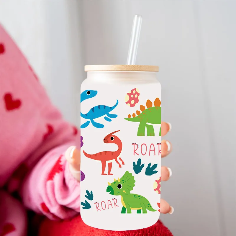 UV DTF Transfer Sticker Animal Pig Rabbit For The 16oz Libbey Glasses Wraps Bottles Cup Can DIY Waterproof Decals D5675