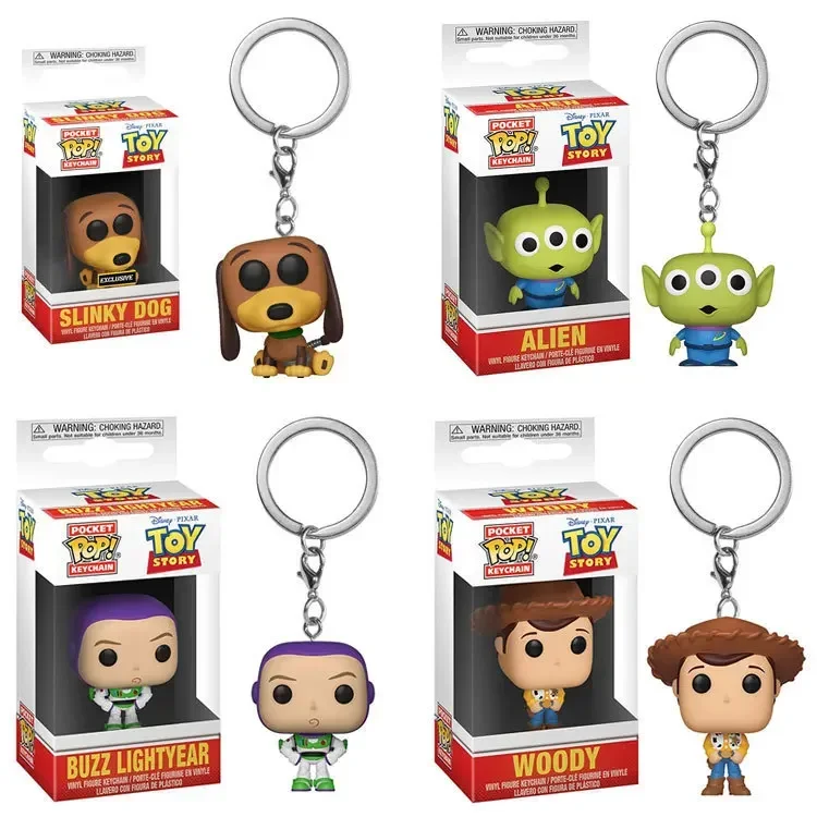 Funko Toy Story 4 Slinky Dog Buzz Lightyear Alien Woody Forky Portachiavi Pvc Action Figure Collection Model Toys For Children