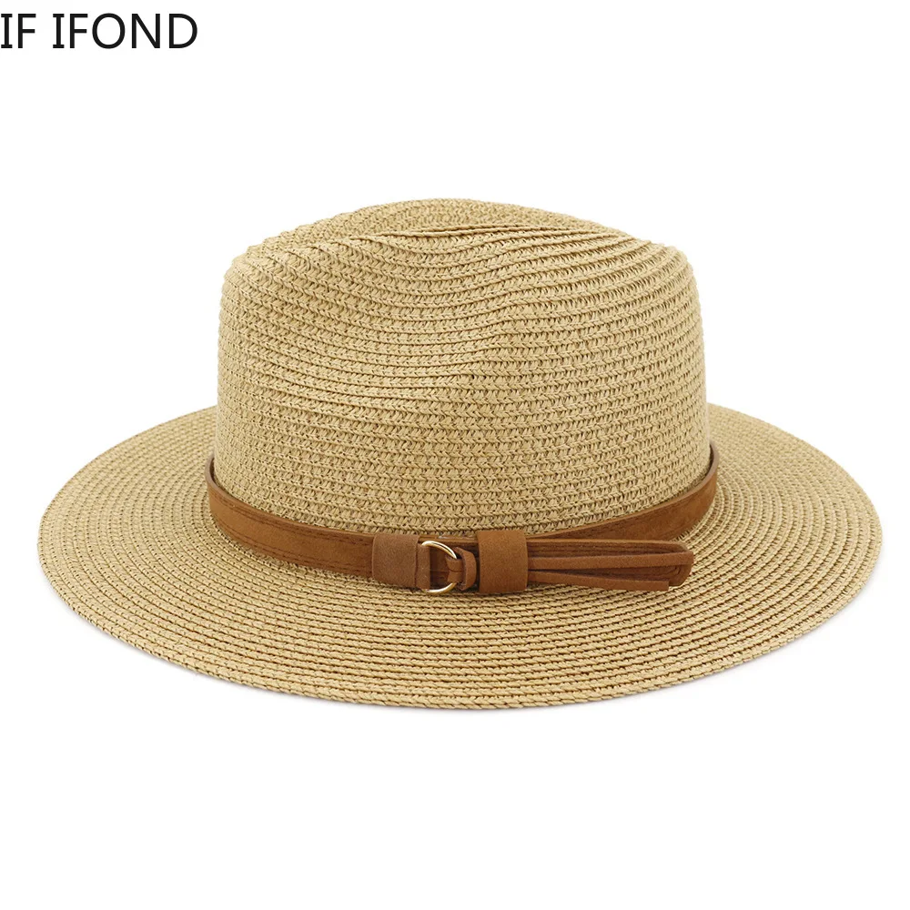 59-60CM Panama Hat Summer Sun Hats for Women Man Outdoor Beach Straw UV Protection Cap sun hat sun protection hat