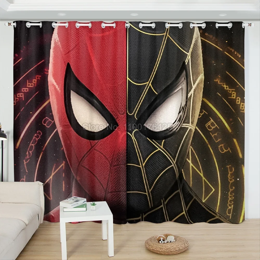 

Disney Spiderman Blackout Curtains for Living Room Shading Curtain Custom Cartoon Window Drapes for Bedroom Home Decoration