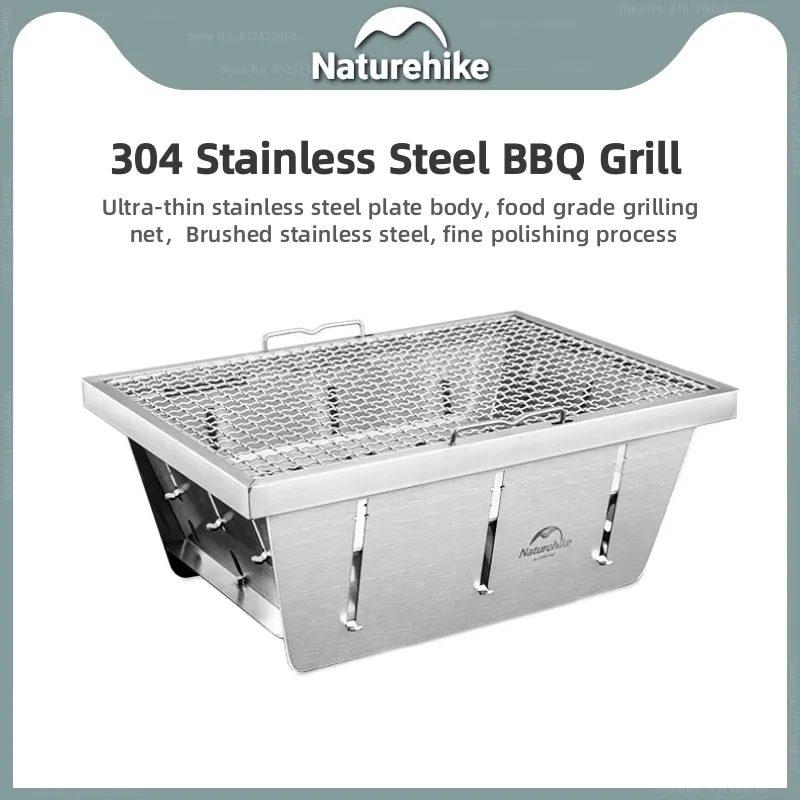 Naturehike Stainless Steel Folding Grill Embedded Oven Outdoor Portable Camping Picnic Stove Home Charcoal BBQ Grill