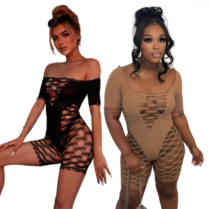 

Женский удобный комбинезон с высокой талией и полым дизайном Romper Midnight Party Club Wear