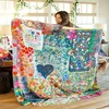 1pcs Polyester Printed Double-Sided flannel Air Conditioning Blanket Soft Lightweight Home Use Small Throw Bedroom Sofa blanket 1