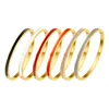 CARLIDANA Luxury Colorful Orange Enamel Bangles Bracelets for Women Party Gift Fashion Bangles Original Stainless Steel Jewelry 6