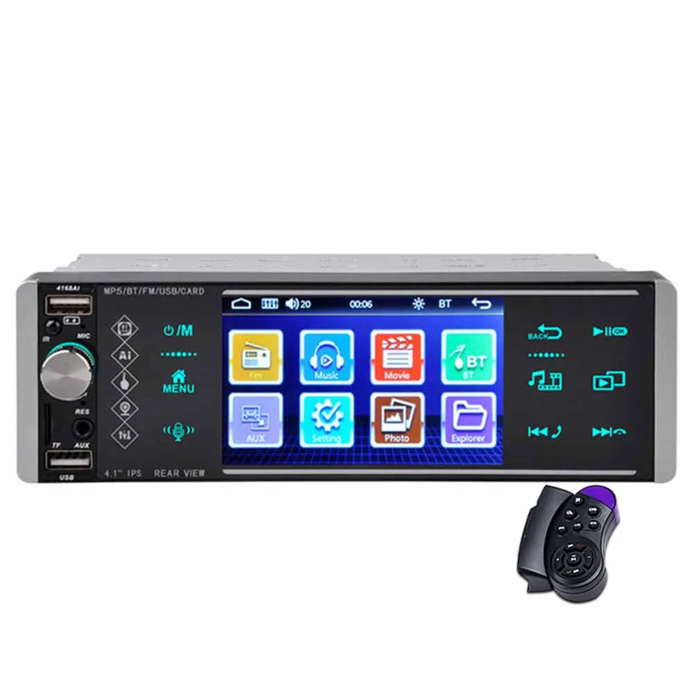 4.1 Pollici 1 Din Carplay Radio Car Bluetooth Autoradio Mp5 Player Fm Audio Stereo Touch Screen Mirror Link