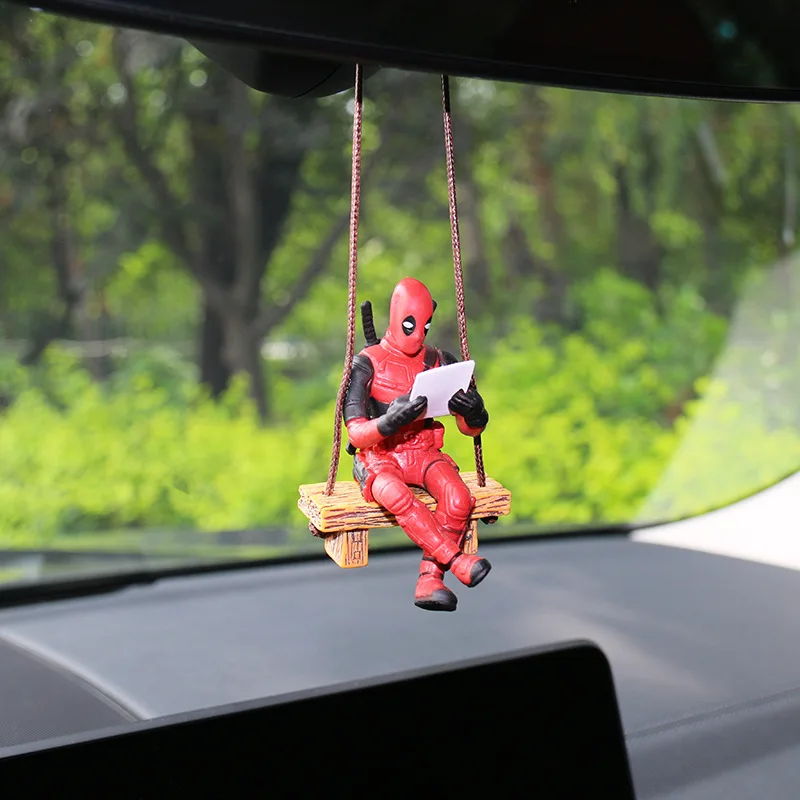 Marvel Deadpool car rearview mirror pendant mini model toy action figure Christmas gift