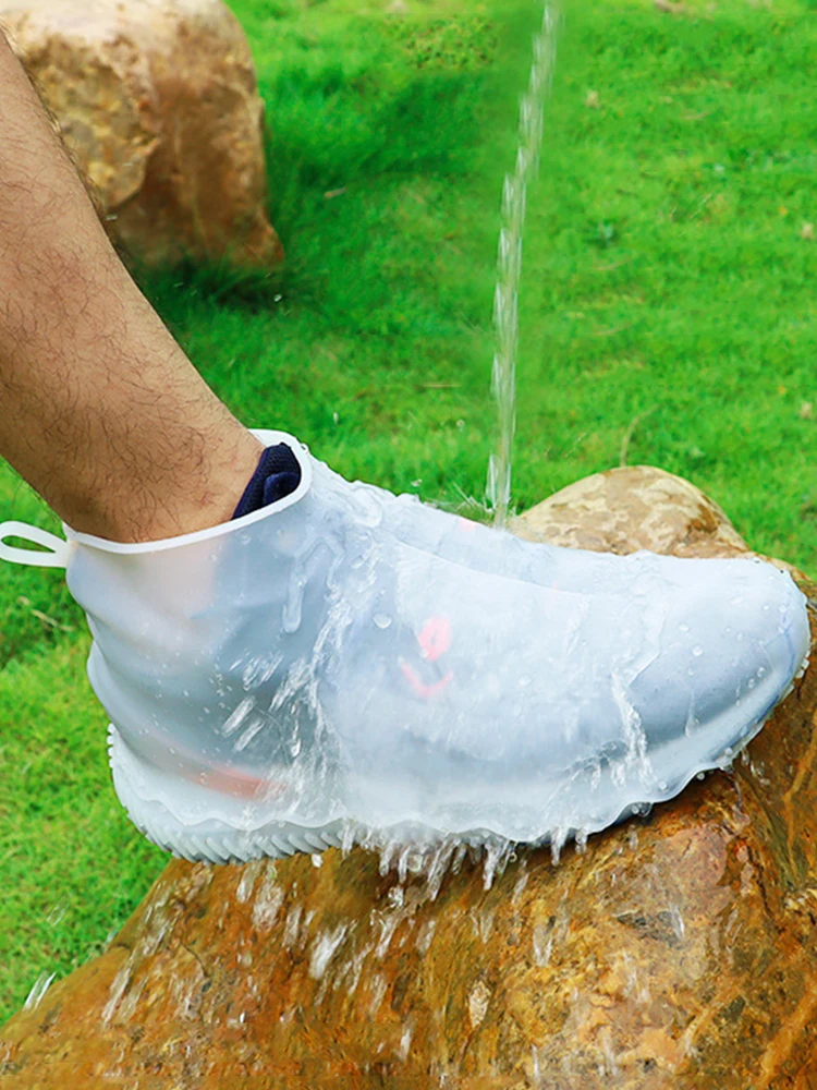 

Fashion Thicken Silicone Rain Boots Non-slip Waterproof Sand-proof Shoe Case Transparent Unisex Shoes Protectors For Rainny Day