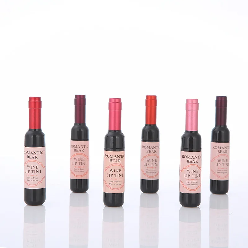 24Pcs Wine Lip Tint 6 colors Waterproof Wine Lip Stain Long Lasting Matte Liquid Wine Bottle Lipstick Lip Gloss for Women Makeup 2