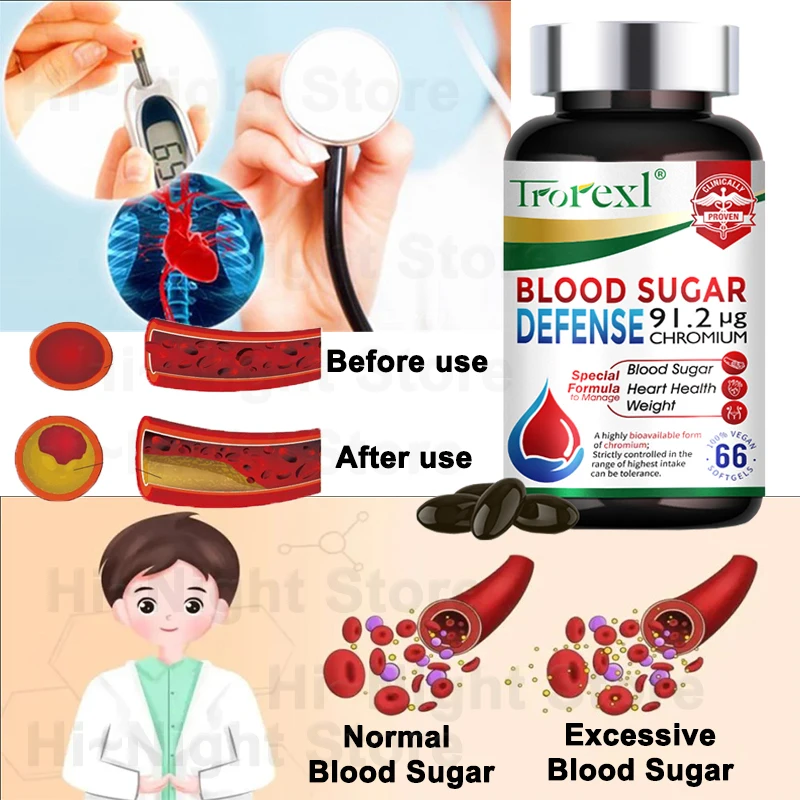 

Blood Sugar Defense Diabetes Capsule for Cardiovascular Heart Health, Glucose Metabolism, Maintain Blood Sugar Normal Levels