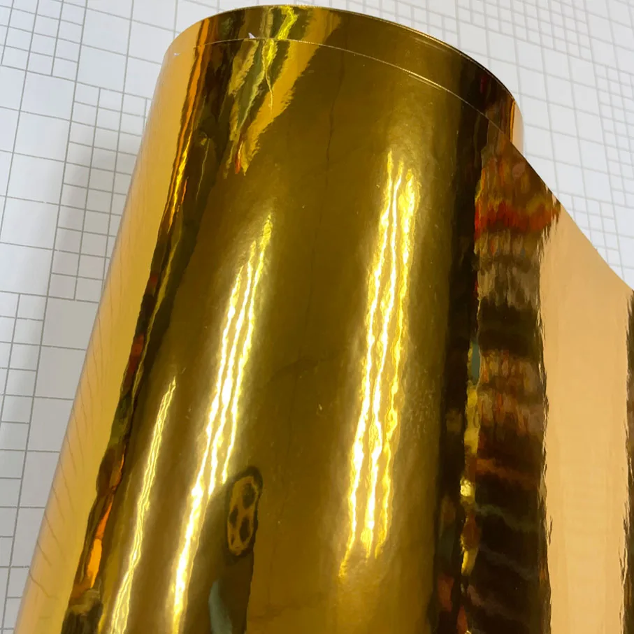 

60cm*500cm/Roll Chrome Mirror Gold Vinyl Wrap Self Adhesive Car Sticker Air-Release Film Foil Wrapping