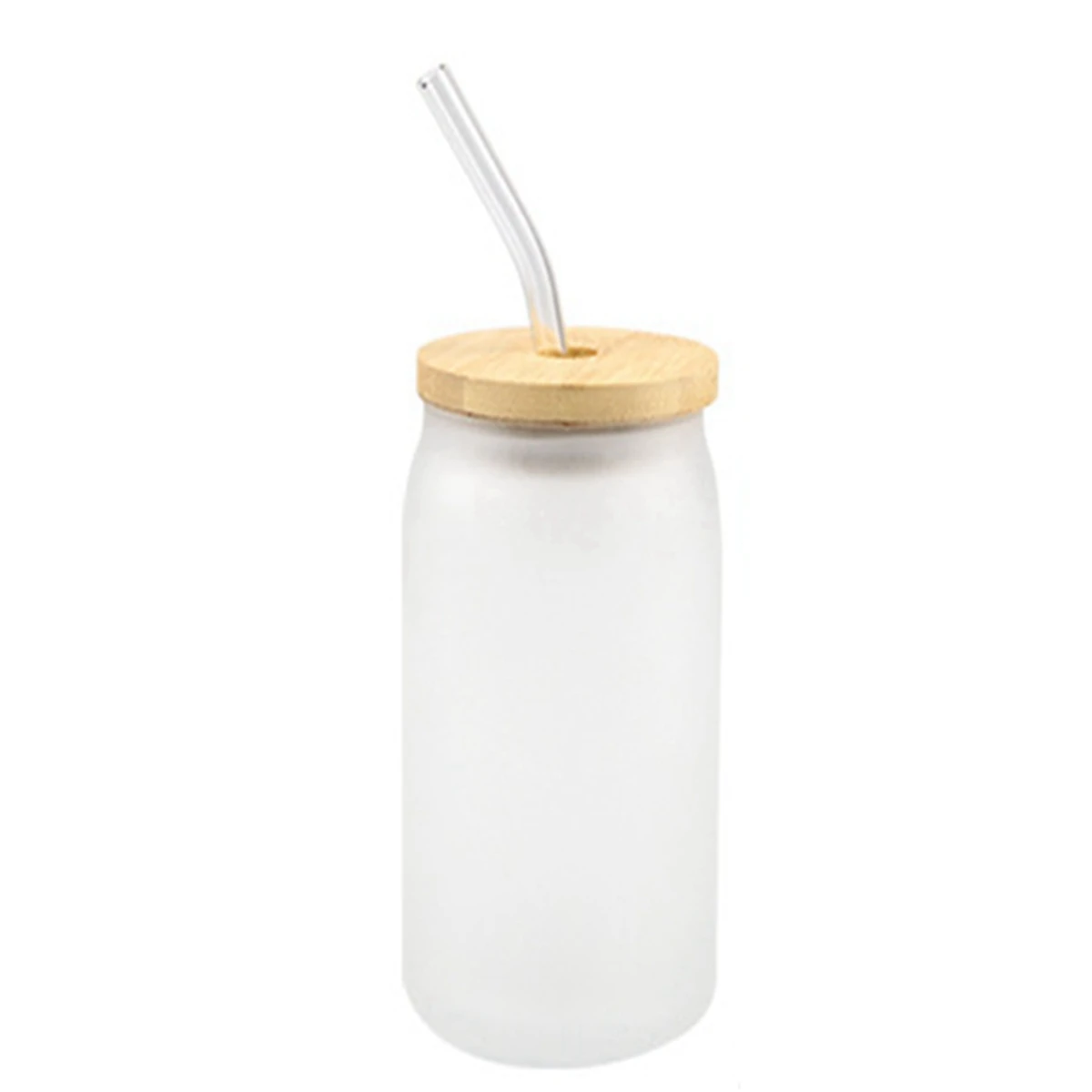 Reusable Glass Coke Cup With Bamboo Lid and Straws Cup Drinking Glasses Cups  Col