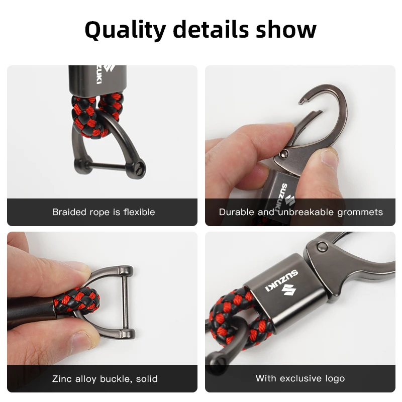PU 가죽 꼬임 로프 키체인 DIY 가방 펜던트 열쇠고리 홀더 키 스즈키 자동차 장식품 키링 남녀 공용 선물 쥬얼리