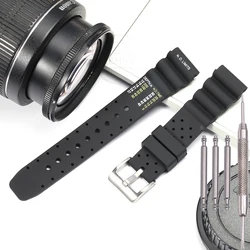 Men's Soft Silicone Sport Watch Band - Waterproof Rubber Strap with Steel Loop Bracelet - 20mm (Black S buckle)