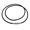 2MM/3MM/4MM/5MM Black Color Leather Chokers Necklaces For Women Men Rope Chain Stainless Steel Magnetic Clasp Jewelry 5