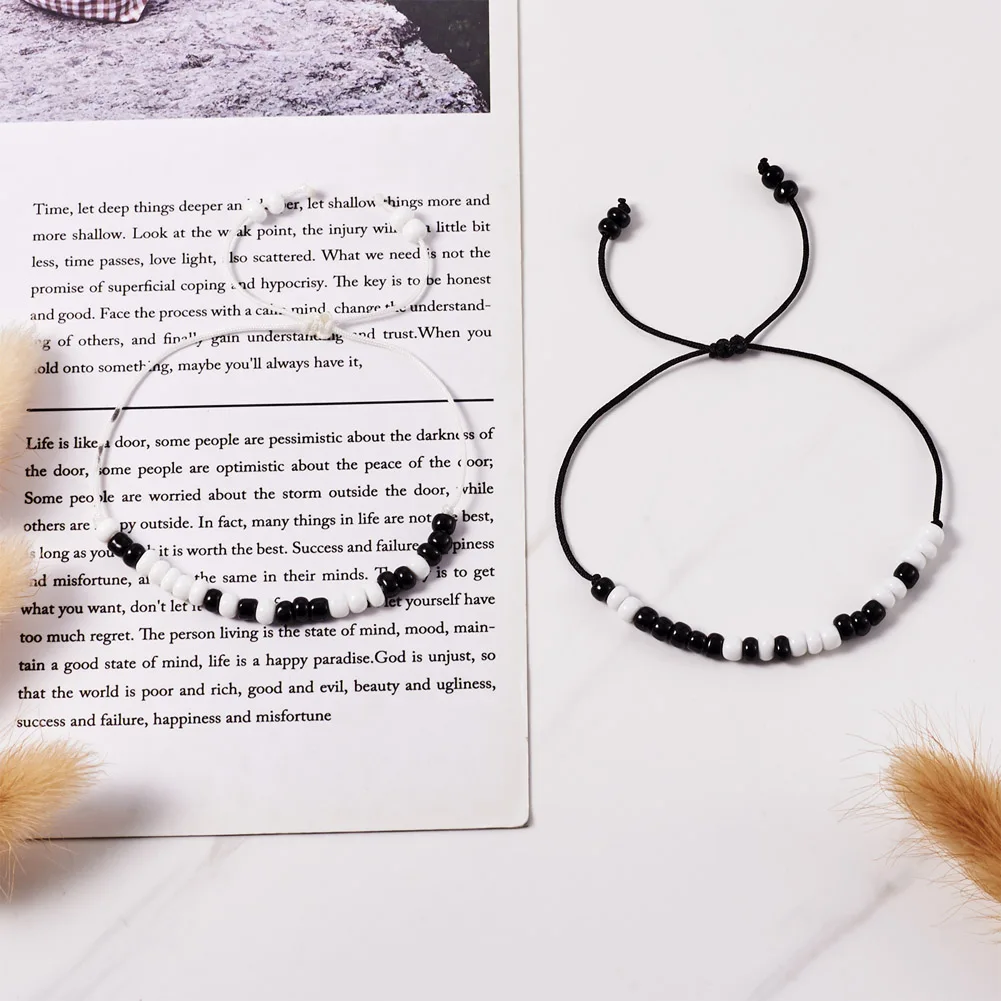 Kissitty Mixed Color Morse Code Message Bracelet Making With Glass Seed Beads Nylon Thread For Bracelet Necklace DIY Kits Sets